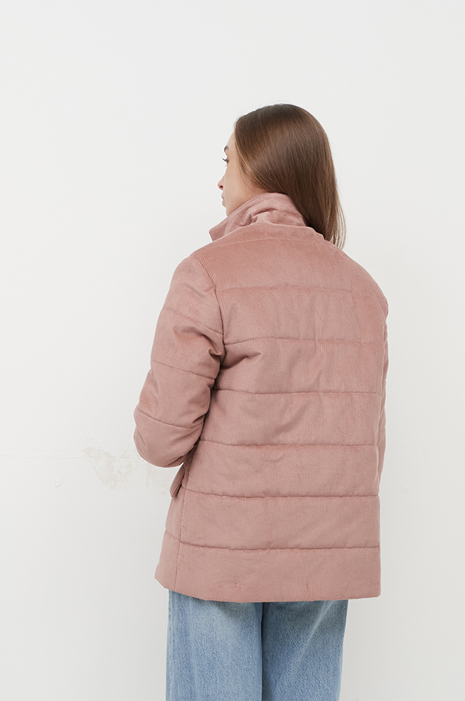 Жакет стьобаний вельвет рожевий (ЖА 17)